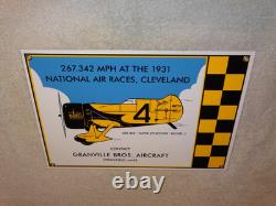 Vintage Granville Brothers Aircraft 14 Porcelain Metal Plane Gasoline Oil Sign
