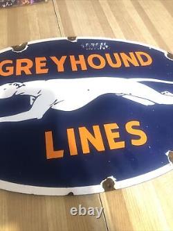 Vintage Greyhound bus porcelain sign rare greyhound lines Oval 24 Inch