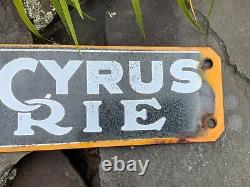 Vintage Guaranteed Original. Bucyrus Erie Porcelain Sign. Railroad Shovel equip