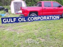 Vintage Gulf Oil Corporation Porcelain Oil Gas Sign. RARE