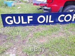 Vintage Gulf Oil Corporation Porcelain Oil Gas Sign. RARE