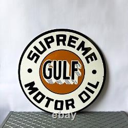Vintage Gulf Supreme Motor Oil Sign 19.7 (50cm)