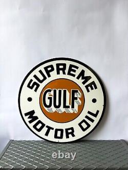 Vintage Gulf Supreme Motor Oil Sign 19.7 (50cm)