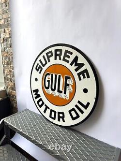 Vintage Gulf Supreme Motor Oil Sign 19.7 (50cm)