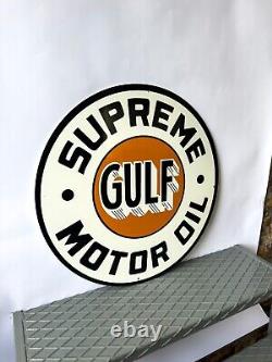 Vintage Gulf Supreme Motor Oil Sign 19.7 (50cm)