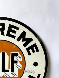 Vintage Gulf Supreme Motor Oil Sign 19.7 (50cm)