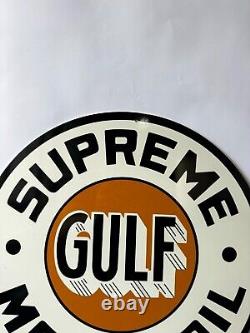 Vintage Gulf Supreme Motor Oil Sign 19.7 (50cm)