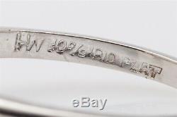 Vintage HARRY WINSTON Signed 1.30ct Pear Cut Emerald Diamond Platinum Ring