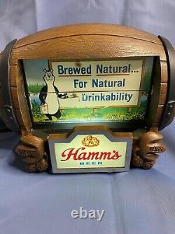 Vintage Hamm's Beer Barrel Lighted Scene Flip Motion Sign Hamms Bear