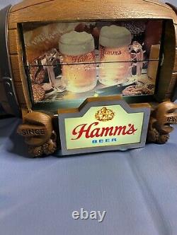 Vintage Hamm's Beer Barrel Lighted Scene Flip Motion Sign Hamms Bear
