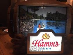 Vintage Hamm's Beer Barrel Sign Flip Motion 8 Scenes Lighted Sign