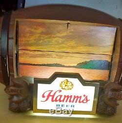 Vintage Hamm's Beer Motion Lighted Sign Barrel 8 Flip Scenes