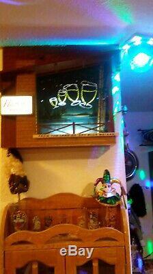 Vintage Hamm's Starry Night Goblets Lighted Motion Beer Sign Cabin Style Bar