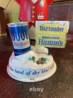 Vintage Hamms Beer Juggling Bear Plastic Bar Sign