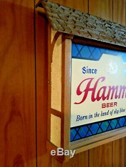 Vintage Hamms Beer Sign Scenorama Campfire Waterfall Motion Light clock light