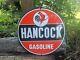 Vintage Hancock Gasoline Porcelain Gas Station Pump Sign 12