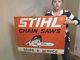 Vintage Hanging Double Sided Stihl Chain Saw Metal Dealer Signs 36x28