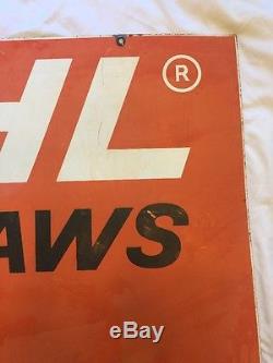Vintage Hanging Double Sided STIHL Chain Saw metal Dealer signs 36x28