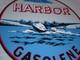 Vintage Harbor Gasoline Airplane Seaplane 11 3/4 Porcelain Metal Gas & Oil Sign