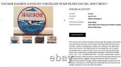 Vintage Harbor Gasoline Airplane Seaplane 11 3/4 Porcelain Metal Gas & Oil Sign