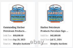 Vintage Harbor Gasoline Airplane Seaplane 11 3/4 Porcelain Metal Gas & Oil Sign