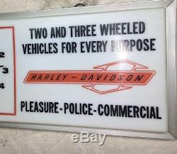 Vintage Harley Davidson Lighted Sign Clock