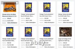 Vintage Harley Davidson Motorcycle Dealer 16 Porcelain Metal Gasoline Oil Sign