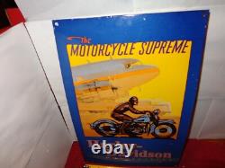 Vintage Harley Davidson Motorcycle Dealer 16 Porcelain Metal Gasoline Oil Sign