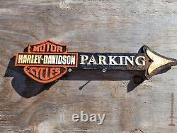 Vintage Harley Davidson Motorcycle Dealer Service Mechanic Garage Cast Iron Sign