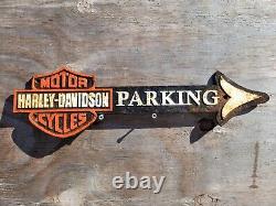 Vintage Harley Davidson Motorcycle Dealer Service Mechanic Garage Cast Iron Sign