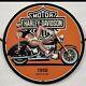 Vintage Harley Davidson Motorcycle Pinup Girl Porcelain Gas Oil Garage Pump Sign