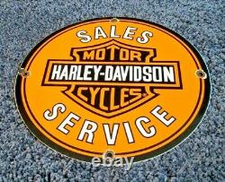 Vintage Harley Davidson Motorcycle Porcelain Gas Service Station Pump Sign