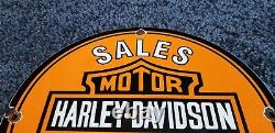 Vintage Harley Davidson Motorcycle Porcelain Gas Service Station Pump Sign