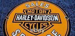 Vintage Harley Davidson Motorcycle Porcelain Gas Service Station Pump Sign