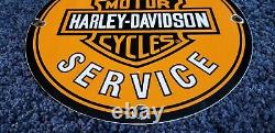 Vintage Harley Davidson Motorcycle Porcelain Gas Service Station Pump Sign