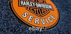 Vintage Harley Davidson Motorcycle Porcelain Gas Service Station Pump Sign