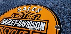 Vintage Harley Davidson Motorcycle Porcelain Gas Service Station Pump Sign