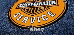 Vintage Harley Davidson Motorcycle Porcelain Gas Service Station Pump Sign