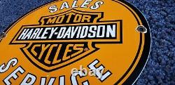 Vintage Harley Davidson Motorcycle Porcelain Gas Service Station Pump Sign