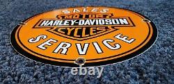 Vintage Harley Davidson Motorcycle Porcelain Gas Service Station Pump Sign