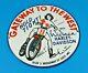 Vintage Harley Davidson Motorcycle Porcelain Gateway Gas Oil Service Sales Sign