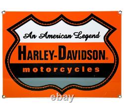 Vintage Harley Davidson Motorcycles Porcelain Dealership Sign Gas Oil Quality