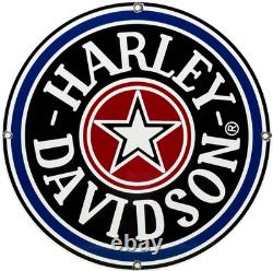 Vintage Harley Davidson Motorcycles Porcelain Dealership Sign Gas Oil Quality