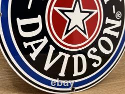 Vintage Harley Davidson Motorcycles Porcelain Dealership Sign Gas Oil Quality