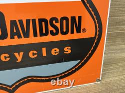 Vintage Harley Davidson Motorcycles Porcelain Dealership Sign Gas Oil Quality