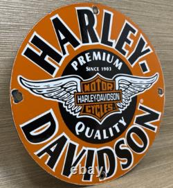 Vintage Harley Davidson Motorcycles Porcelain Dealership Sign Gas Oil Quality Vintage Harley Davidson Motorcycles Porcelain Dealership Sign Gas Oil Quality