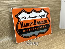 Vintage Harley Davidson Motorcycles Porcelain Dealership Sign Gas Oil Quality