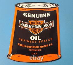 Vintage Harley Davidson Motorcycles Porcelain Motor Oil Quart Can Gas Pump Sign