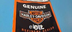 Vintage Harley Davidson Motorcycles Porcelain Motor Oil Quart Can Gas Pump Sign