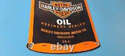 Vintage Harley Davidson Motorcycles Porcelain Motor Oil Quart Can Gas Pump Sign